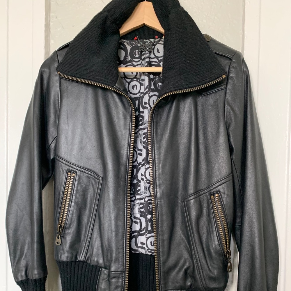 DOMA leather moto jacket XS